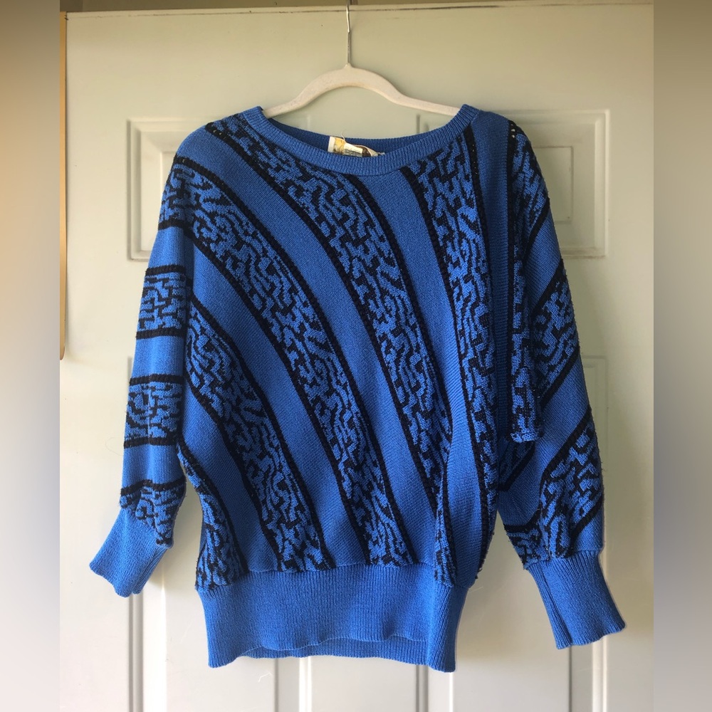 Vivanti vintage 80’s blue/black sweater size 16